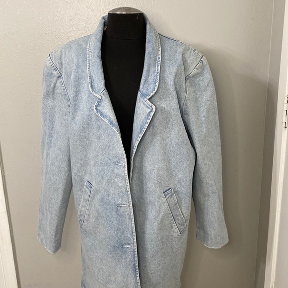 Forenza long  denim coat vintage size M - Picture 1 of 12